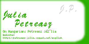 julia petreasz business card